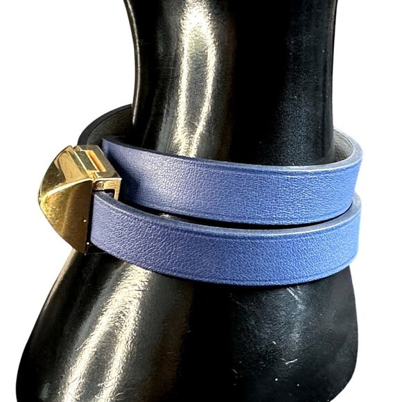 Hermès Medor Infini Double Tour Bracelet:  Navy/Ivory - Picture 8 of 12